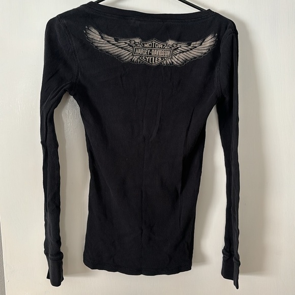 Harley-Davidson Long-Sleeve ribbed Tee. Size small - Picture 3 of 7